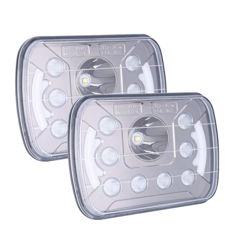 7x6" 45W Offroad Halo Headlamp Projector With DRL for Jeep XJ | Pair - loyolight