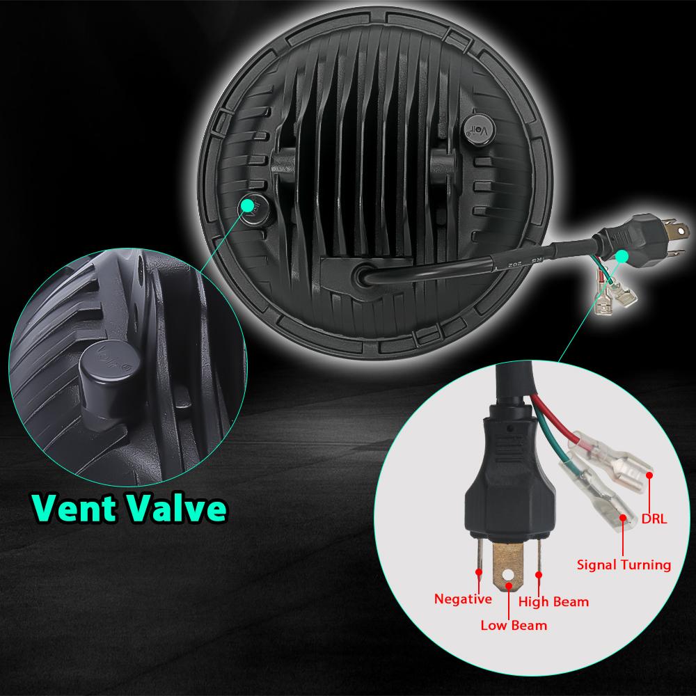 7'' High Low Beam Headlight for Wrangler with White Angel Eye | Pair freeshipping - loyolight