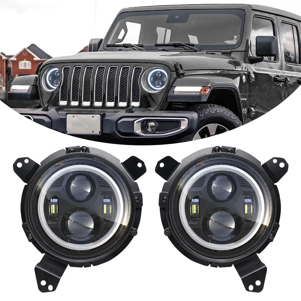 Black-Jeep JL LED Headlights, LOYO Spider 7 inch headlights