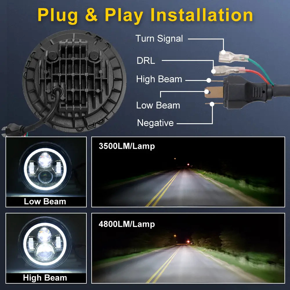 Jeep Wrangler JK LED Headlights with turn signal