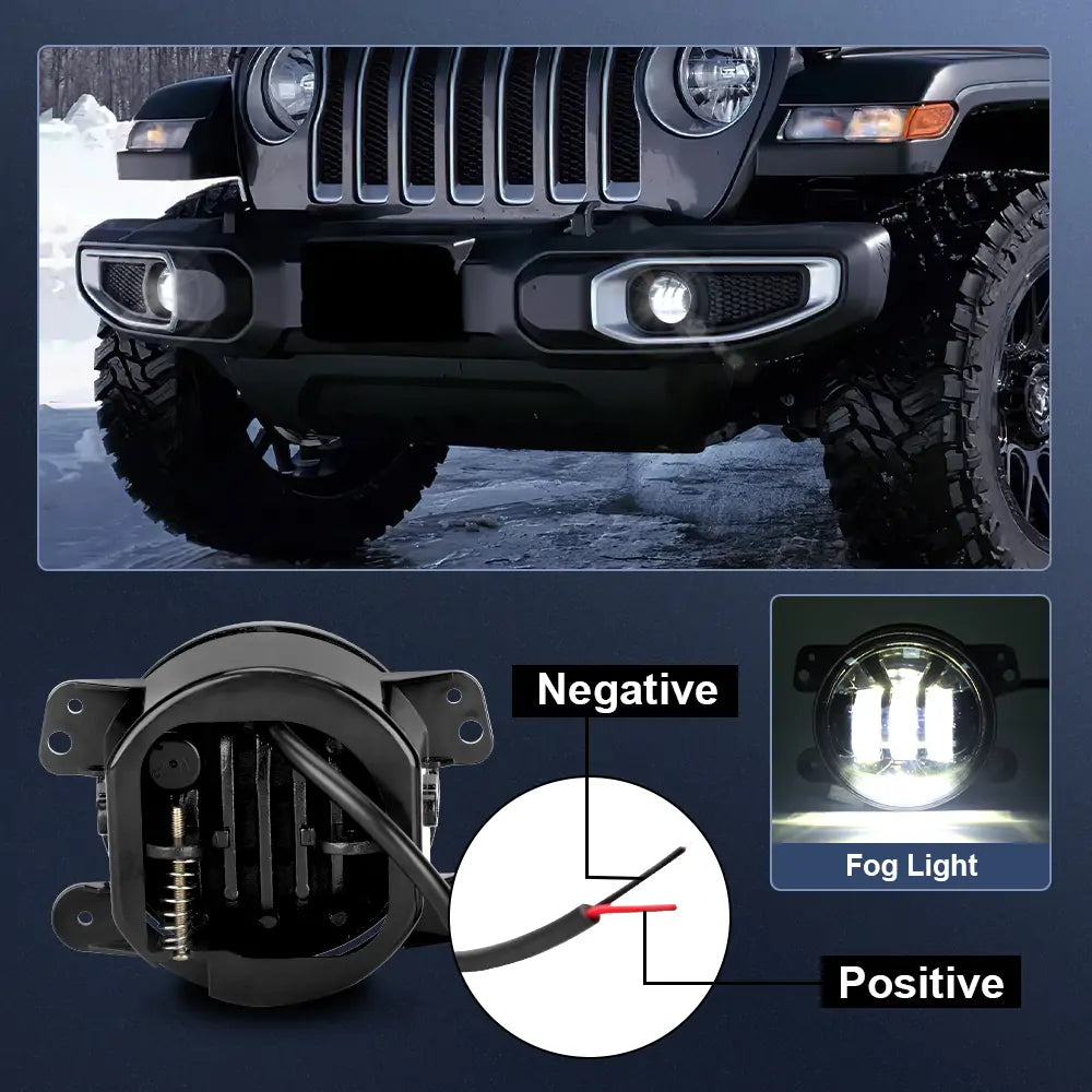 4 inch fog lights for jeep wrangler