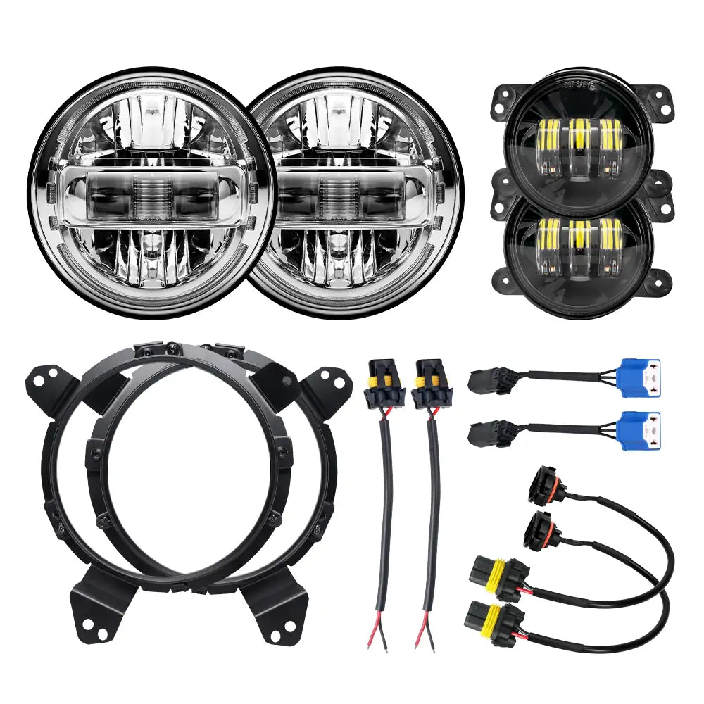 Jeep LED Headlights and Fog Lights Combo