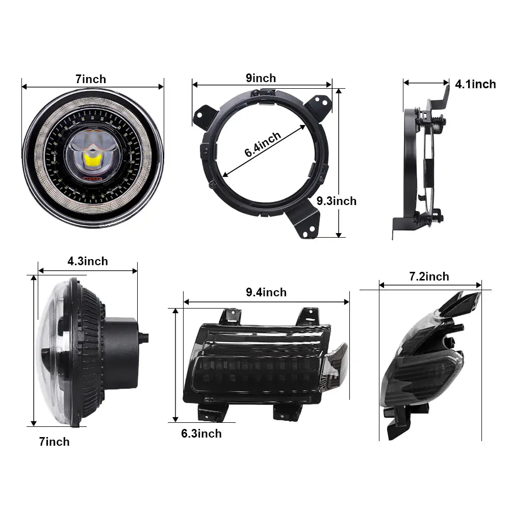 Headlights and Fender Turn Signal for Jeep JL and gladiator JT