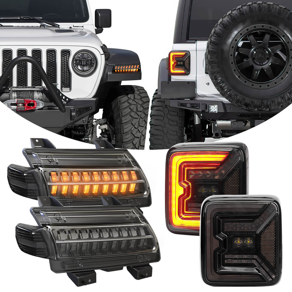 LOYO Fender Turn Signals Sequential Light+Black Led Bat Tail Light