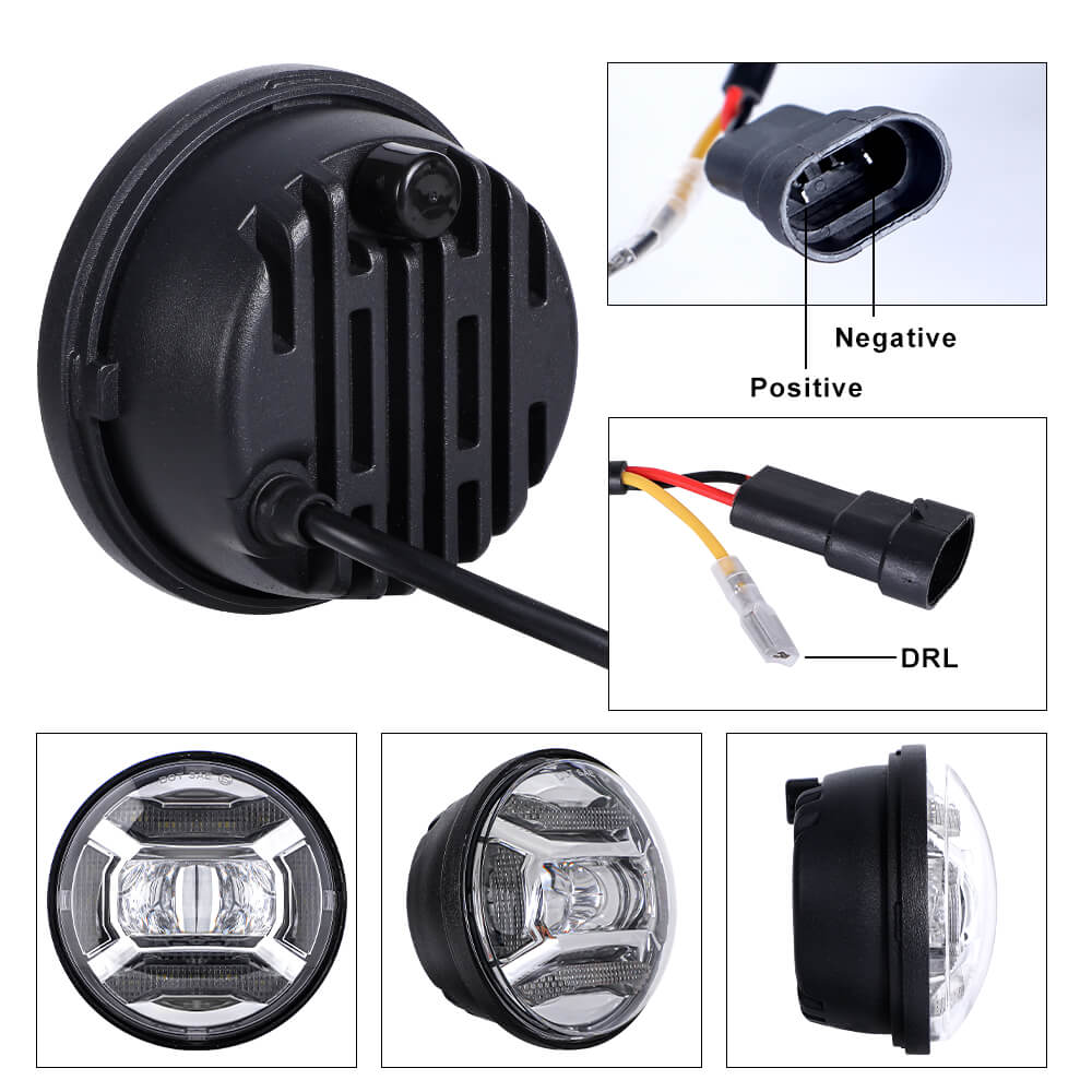 LOYO High Performance 4.5 in 30W LED Passing Lamps Fog Lights for Motorcycle