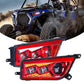 A left and right side pair of RZR 1000 XP LED headlights made for Polaris-Red