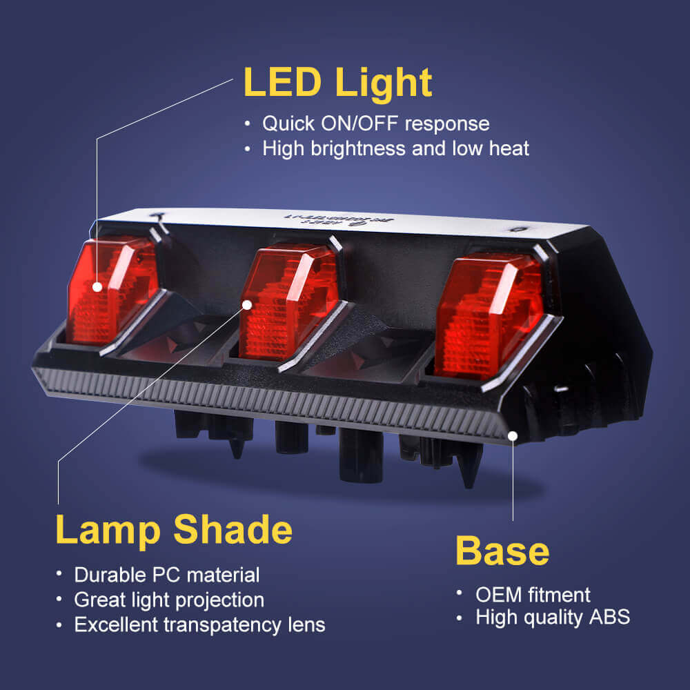 Third Brake Light Auto Lighting Systems High Mount Stop Tail Light with smoke lens for Jeep Wrangler JL JLU JK JKU