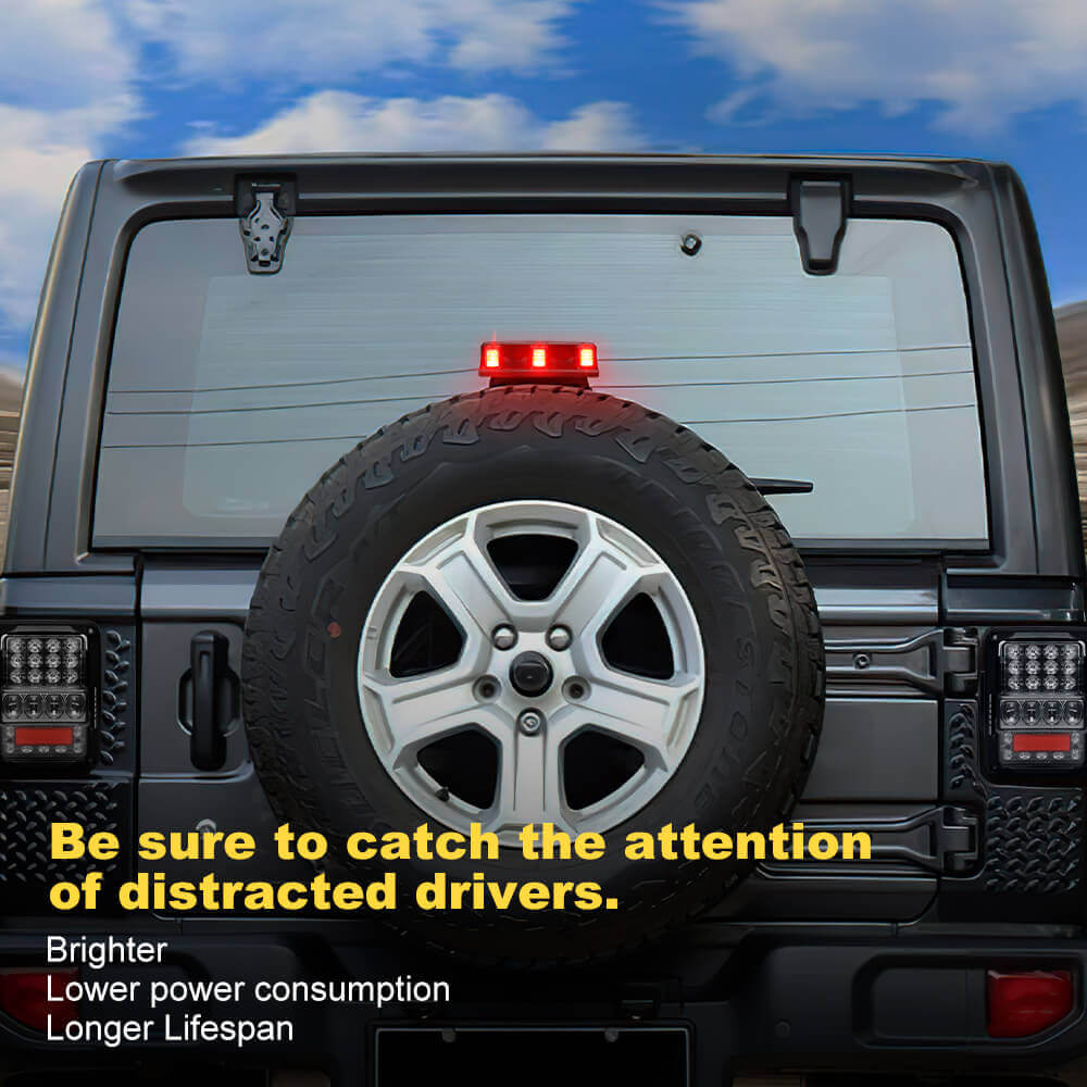 Third Brake Light Auto Lighting Systems High Mount Stop Tail Light with smoke lens for Jeep Wrangler JL JLU JK JKU