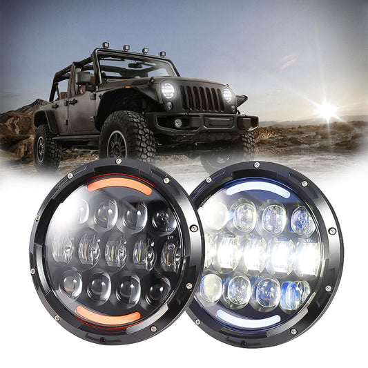 7'' High Low Beam Headlight for Wrangler with White Angel Eye | Pair freeshipping - loyolight