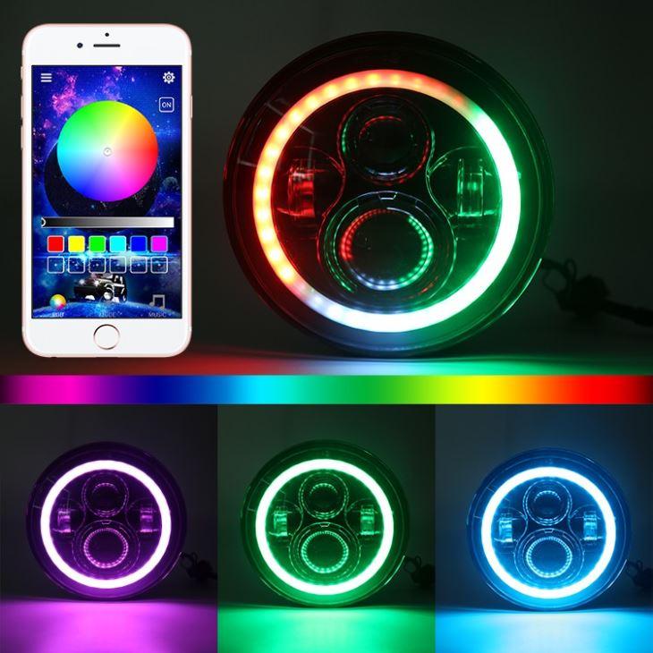 RGB Bluetooth Led Headlights Jeep - loyolight