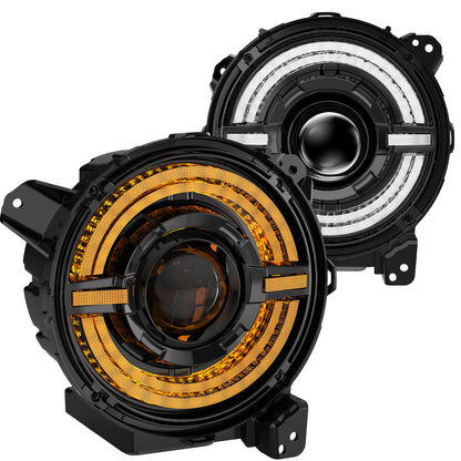 New Upgraded 120W 9 Inch LED Headlights with Halo DRL Turn Signal for Jeep Wrangler JL Gladiator JT（副本）