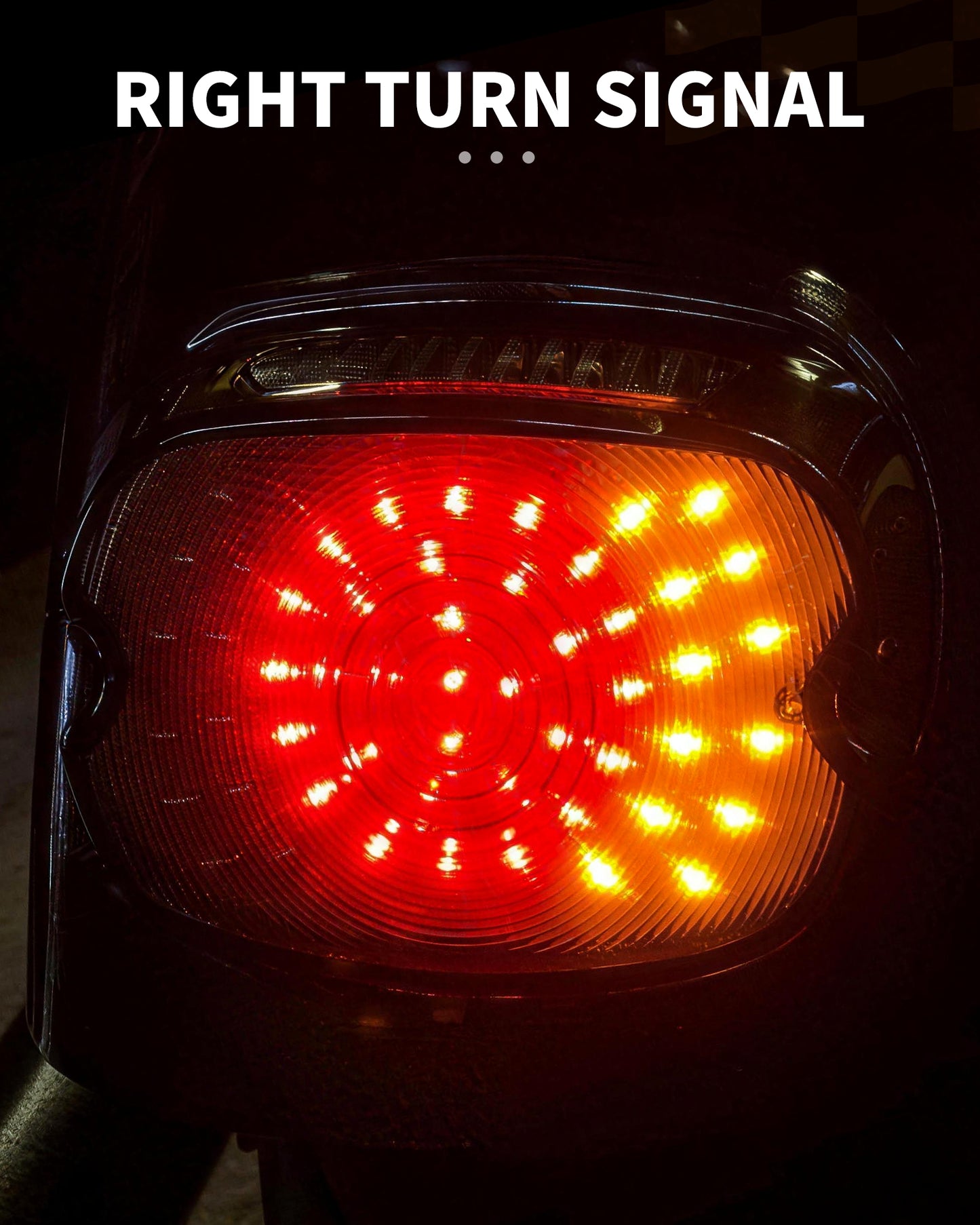 LOYO Smoked LED Tail Light with Turn Signal Brake Light Compatible with Harley Dyna Sportster 883 1200 Road King Electra Glides Tour Glides Road Glides Nightster Street Bob