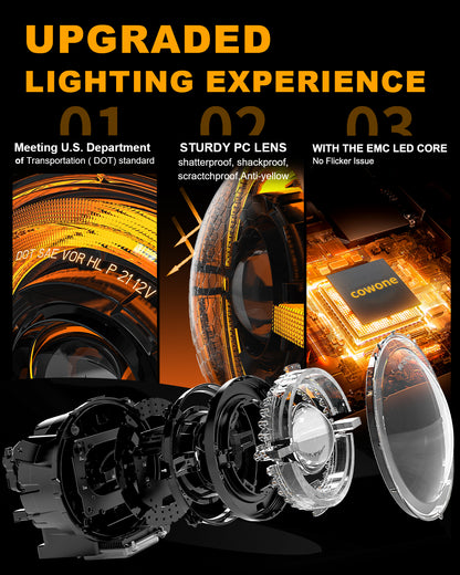 New Upgraded 120W 9 Inch LED Headlights with Halo DRL Turn Signal for Jeep Wrangler JL Gladiator JT（副本）