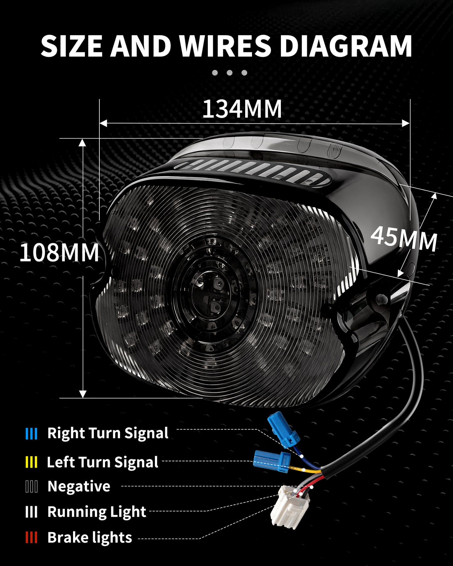 LOYO Smoked LED Tail Light with Turn Signal Brake Light Compatible with Harley Dyna Sportster 883 1200 Road King Electra Glides Tour Glides Road Glides Nightster Street Bob
