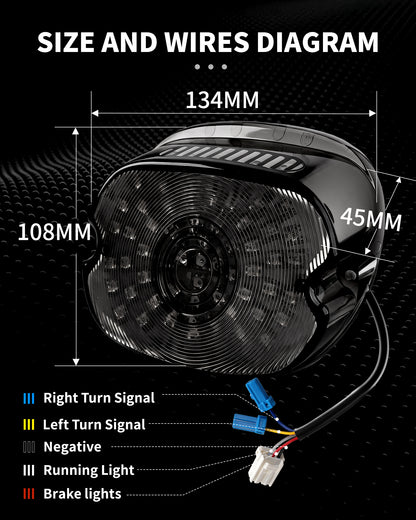 LOYO Smoked LED Tail Light with Turn Signal Brake Light Compatible with Harley Dyna Sportster 883 1200 Road King Electra Glides Tour Glides Road Glides Nightster Street Bob