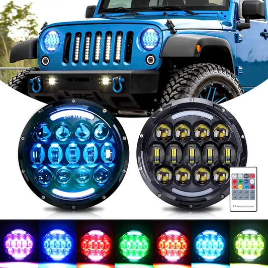 7 inch RGB Headlights for Jeep Wrangler JK