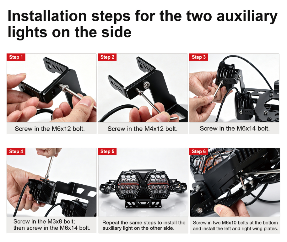 LOYO 7" Dual LED Headlights with 4 Auxiliary Spotlights for 2023.5-2026 Harley Road Glide CVO FLTRXSE, 2024-2026 Road Glide FLTRX, CVO Road Glide ST FLTRXSTSE, 240W High Brightness, Plug & Play