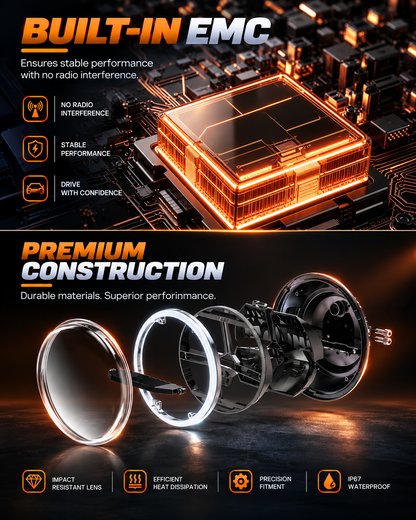 LOYO Storm Series 7 Inch LED Round Headlights for Jeep Wrangler JK JKU TJ LJ Chevy Ford GMC Trucks SUV etc