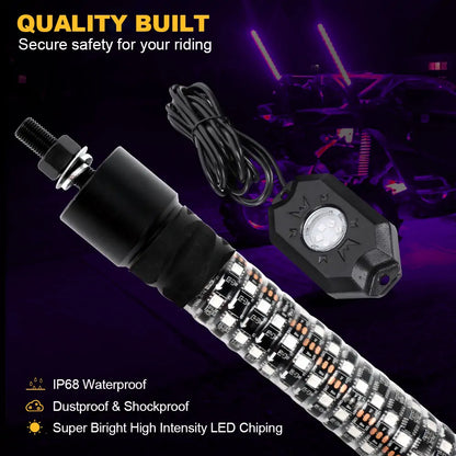 High Quality LED Whip Lights and rock lights for ATV UTV RZR TRUCKS