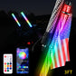 LOYO 2ft Spiral RGB Chasing Whip Lights with Flags, Bluetooth APP and Remote Control