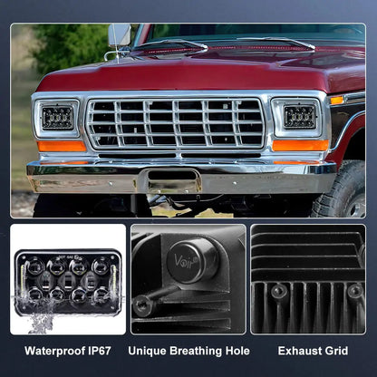 6" x 4" 60 W High Low Beam Headlight with DRL(3)