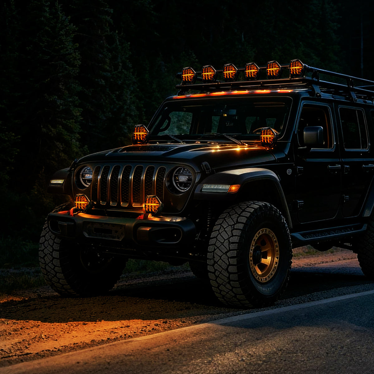 LED Driving Lights with Amber DRL