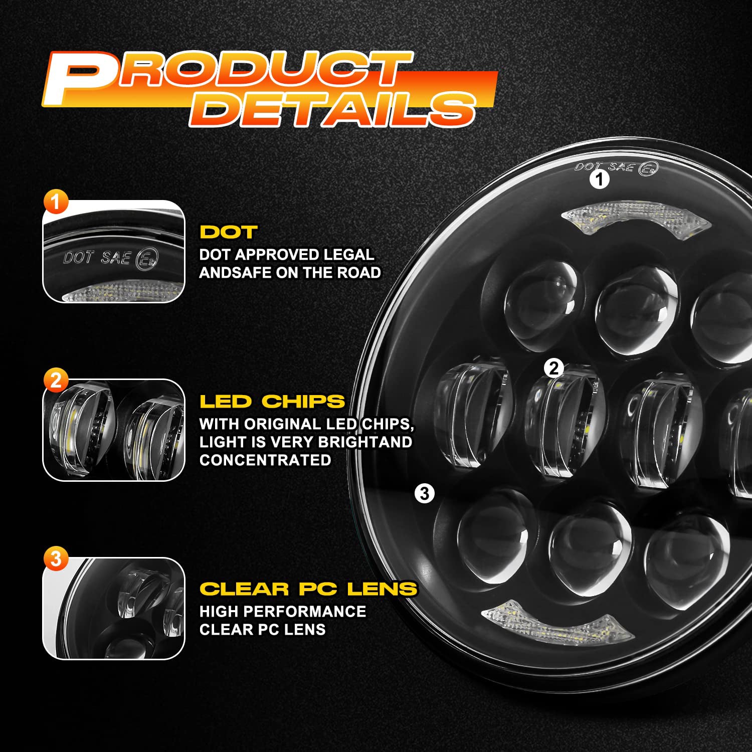 Faro LED 5,75 Pollici Per Harley Davidson - Halo DRL, Impermeabile IP67, Plug & Play - Foto 10