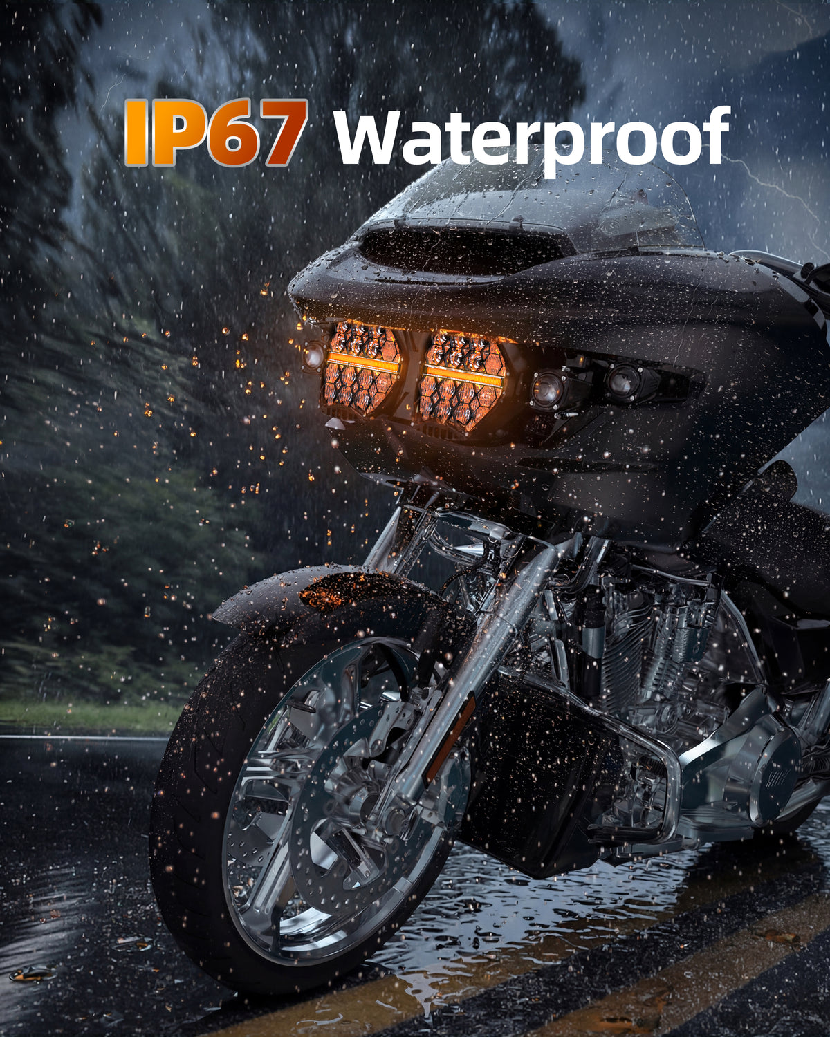 LOYO 7" Dual LED Headlights with 4 Auxiliary Spotlights for 2023.5-2026 Harley Road Glide CVO FLTRXSE, 2024-2026 Road Glide FLTRX, CVO Road Glide ST FLTRXSTSE, 240W High Brightness, Plug & Play