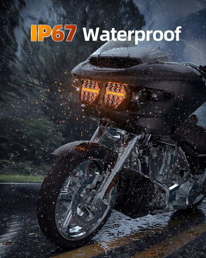 LOYO 7" Dual LED Headlights with 4 Auxiliary Spotlights for 2023.5-2026 Harley Road Glide CVO FLTRXSE, 2024-2026 Road Glide FLTRX, CVO Road Glide ST FLTRXSTSE, 240W High Brightness, Plug & Play