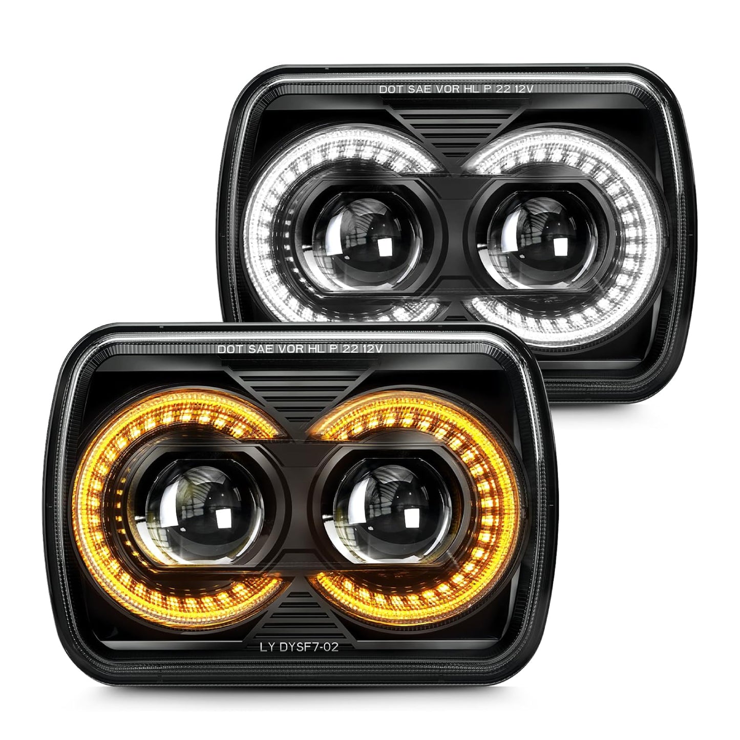 LOYO 5x7 7x6 H6054 Jeep XJ YJ Truck LED headlight W/ DRL & Turn Signal, DOT Approved