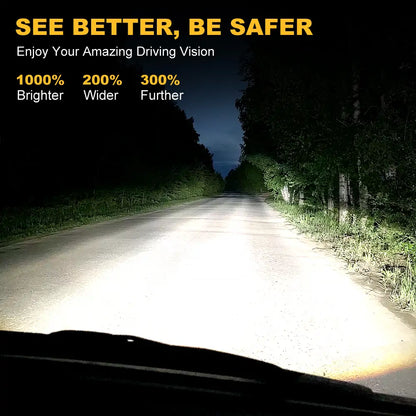 Super bright Jeep YJ LED Headlights & Jeep Cherokee XJ with White DRL Amber Turn Signal