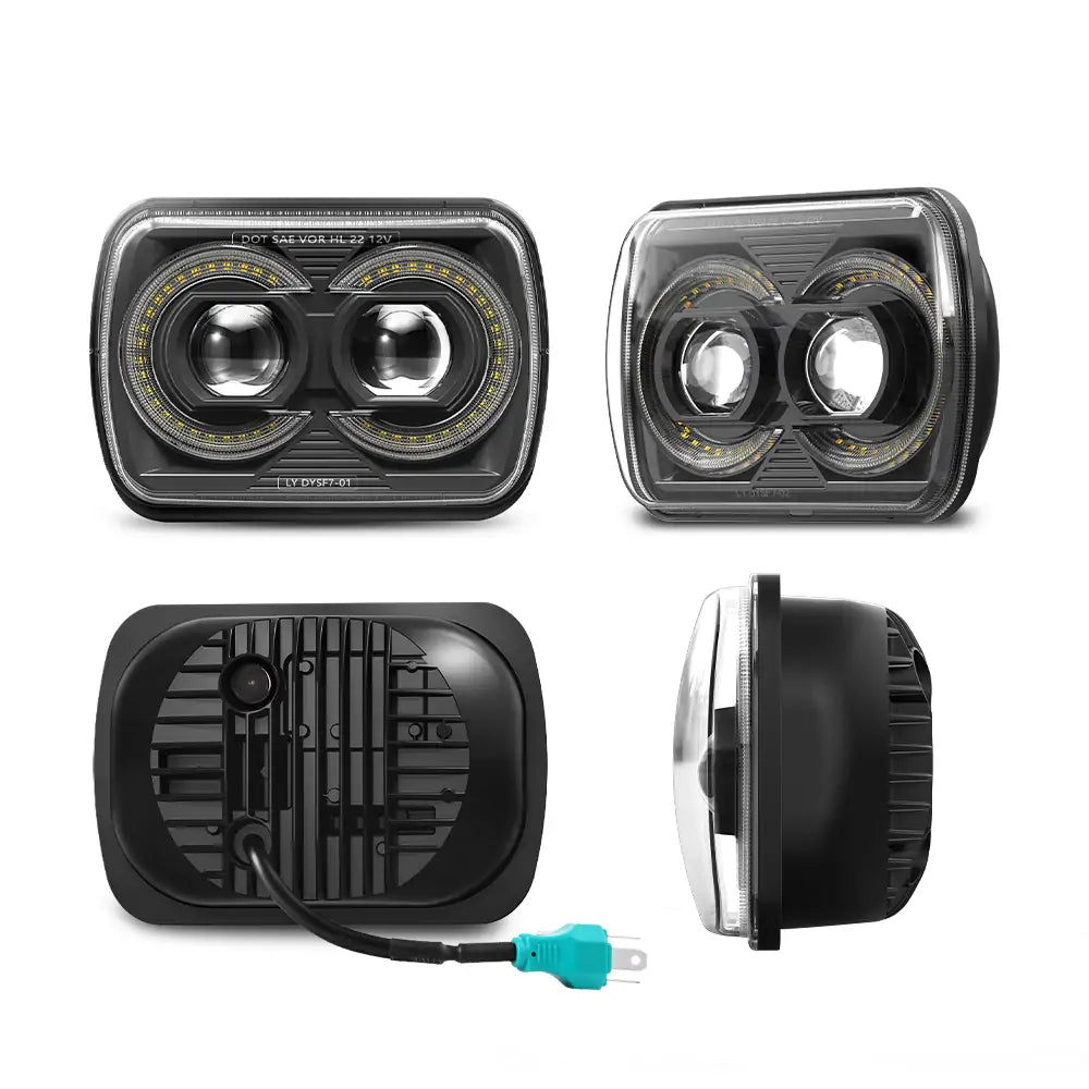 2X 5X7'' 7x6'' LED Headlights For Jeep Cherokee XJ Wrangler YJ 2X 5X7'' 7x6'' LED Headlights For Jeep Cherokee XJ Wrangler YJ