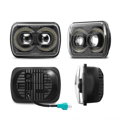 LOYO 5x7 7x6 Inch H6054 LED Headlights Sealed Beam Replacement for Jeep Wrangler YJ Cherokee XJ [DOT Approved] [Turn Signal] Ford Econoline Chevy Express GMC Savana TOYOTA Pickup Nissan D21 Dodge