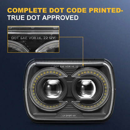 DOT Approved LED Headlights for Jeep XJ YJ Pickup trucks