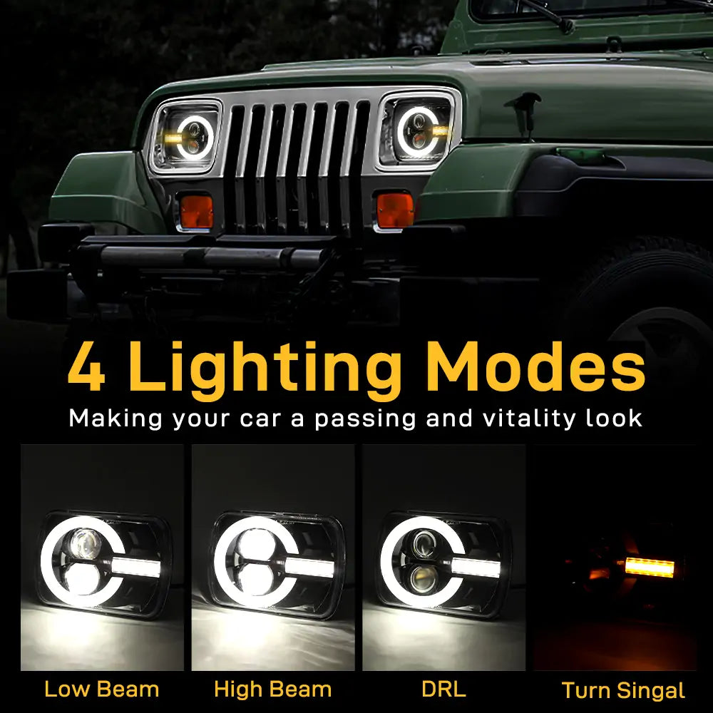 Jeep Wrangler YJ LED Headlights 5×7 inch LED Headlamp