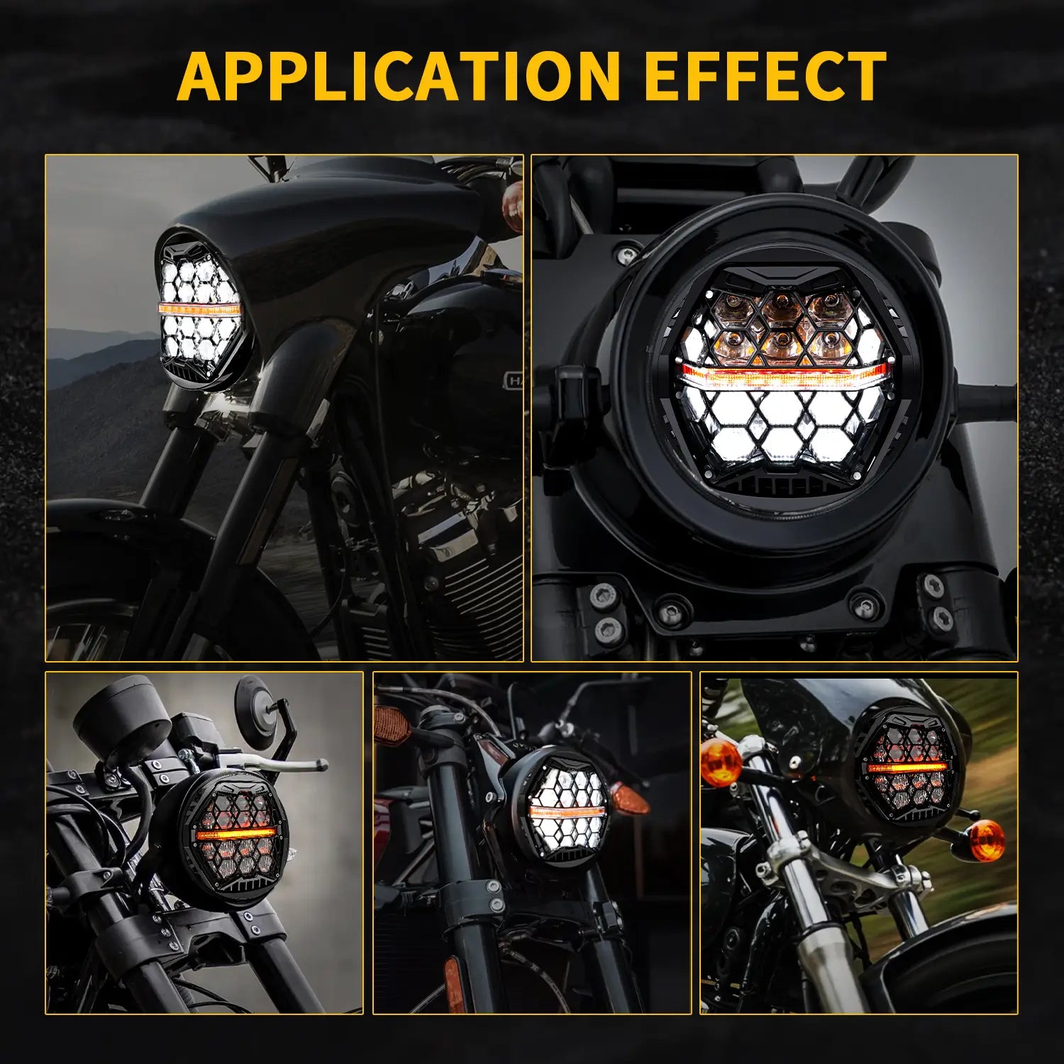 60W 5-3/4 inch LED Motorcycle Headlight with DRL DOT E-Mark