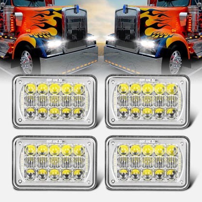 LED Headlights for Kenworth T800 T600 Peterbilt 379 Feightliner 