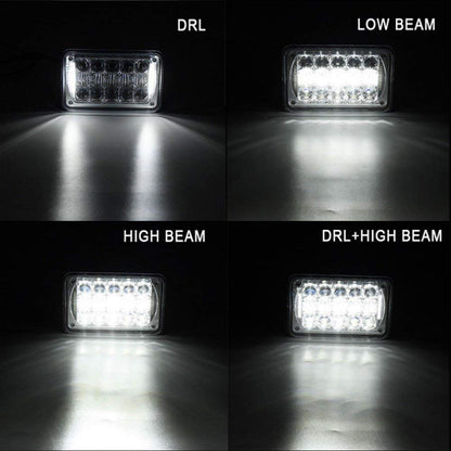  4x6 LED Headlights with high low beam drl for Kenworth T800 T600 Peterbilt 379 Feightliner O-ldsmobile Cutlass 