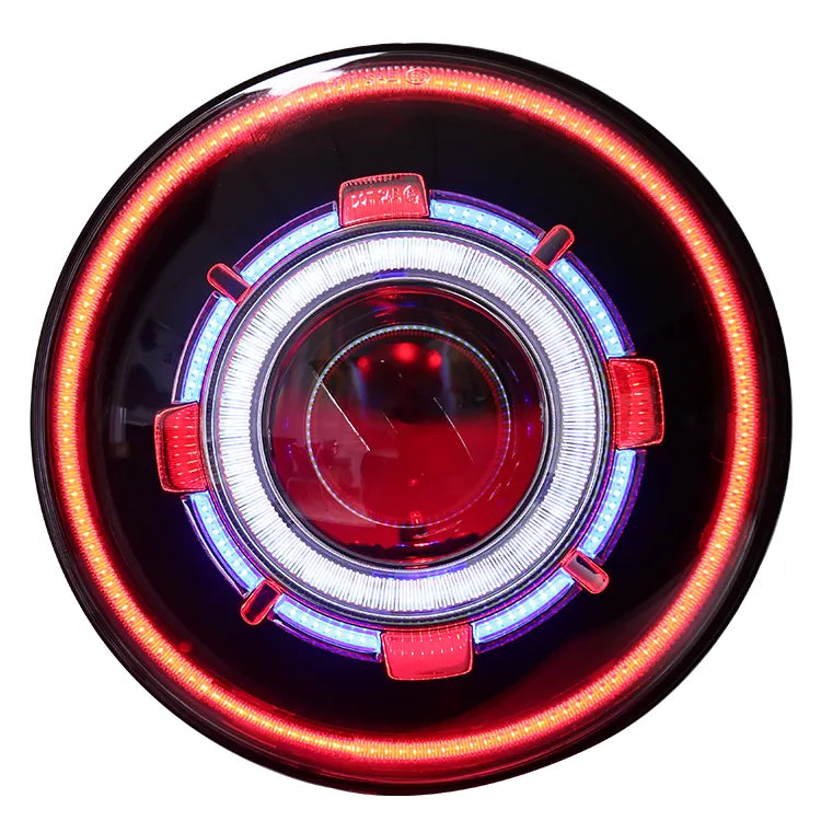 7" Multi-color RGB Halo Rotating LED Headlights