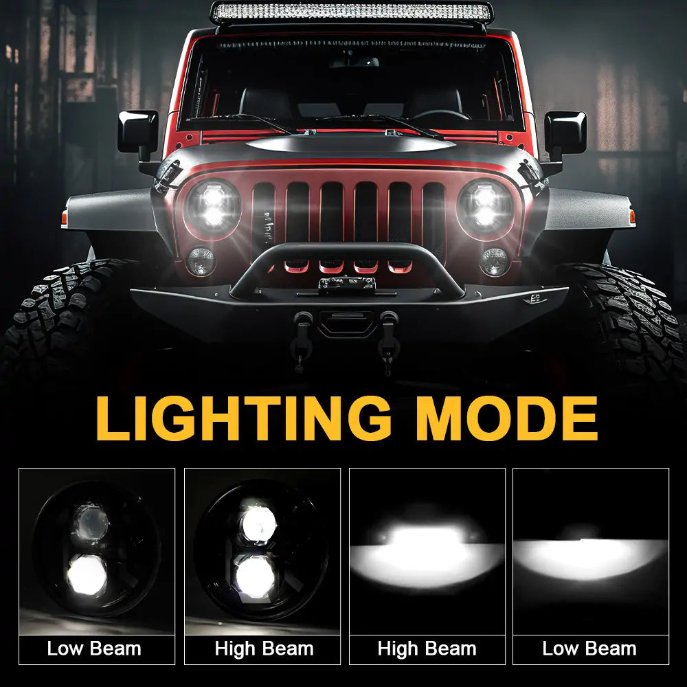 7 INCH LED Headlights With High Low Beam