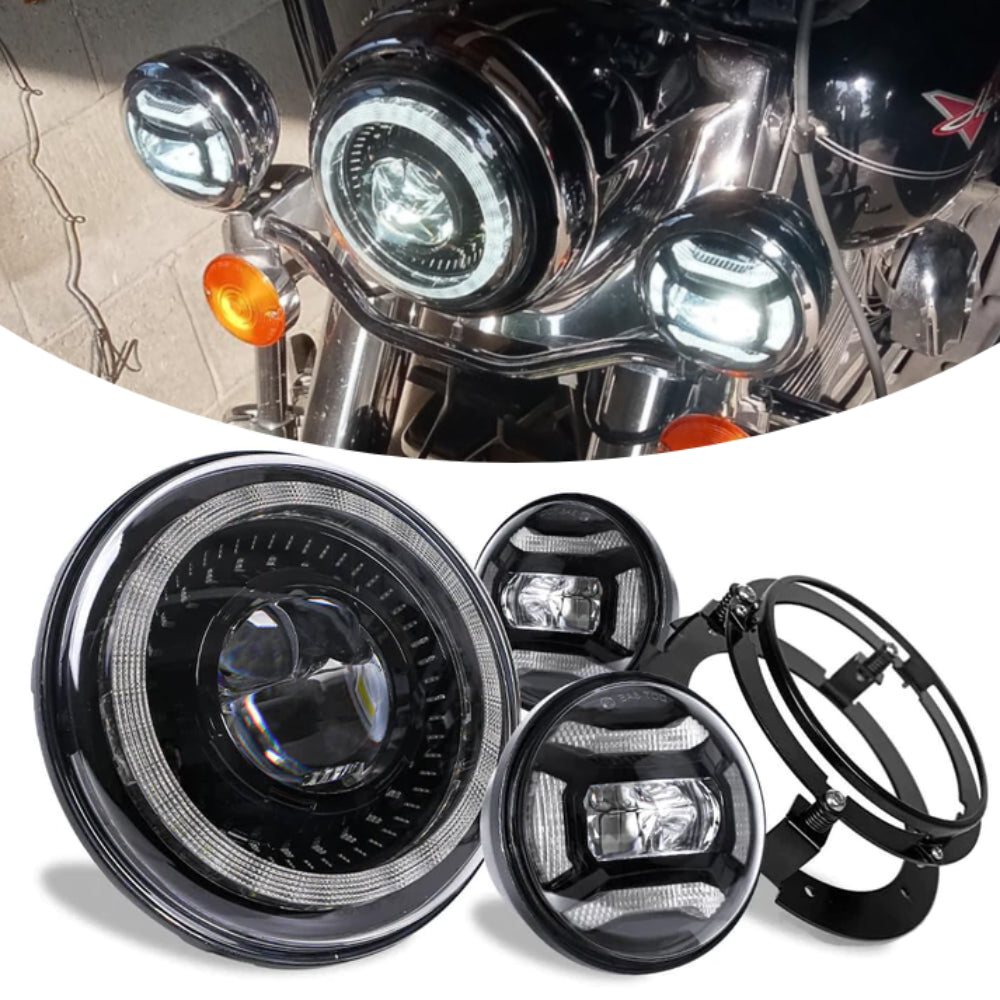 7 inch headlight and 4.5 inch fog lights for Harley Davidson