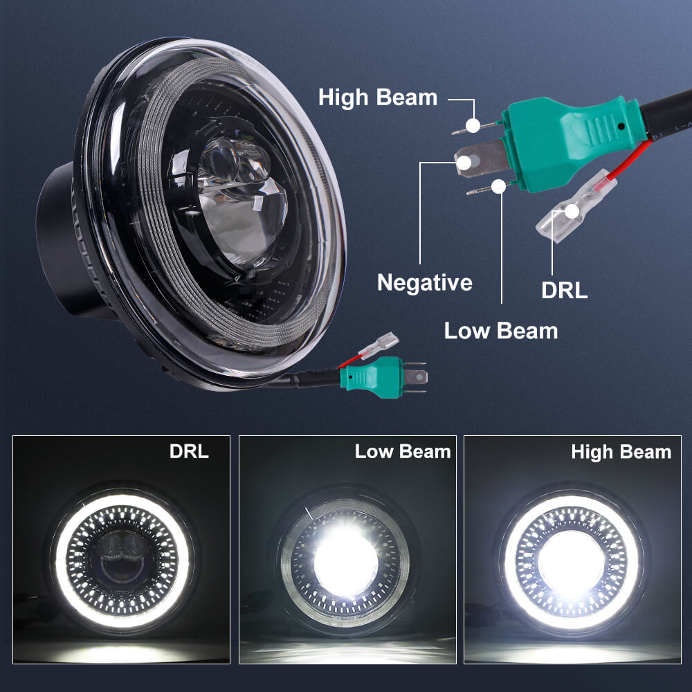 7 inch LED Headlight with high low beam and DRL for Harley Motorcycle