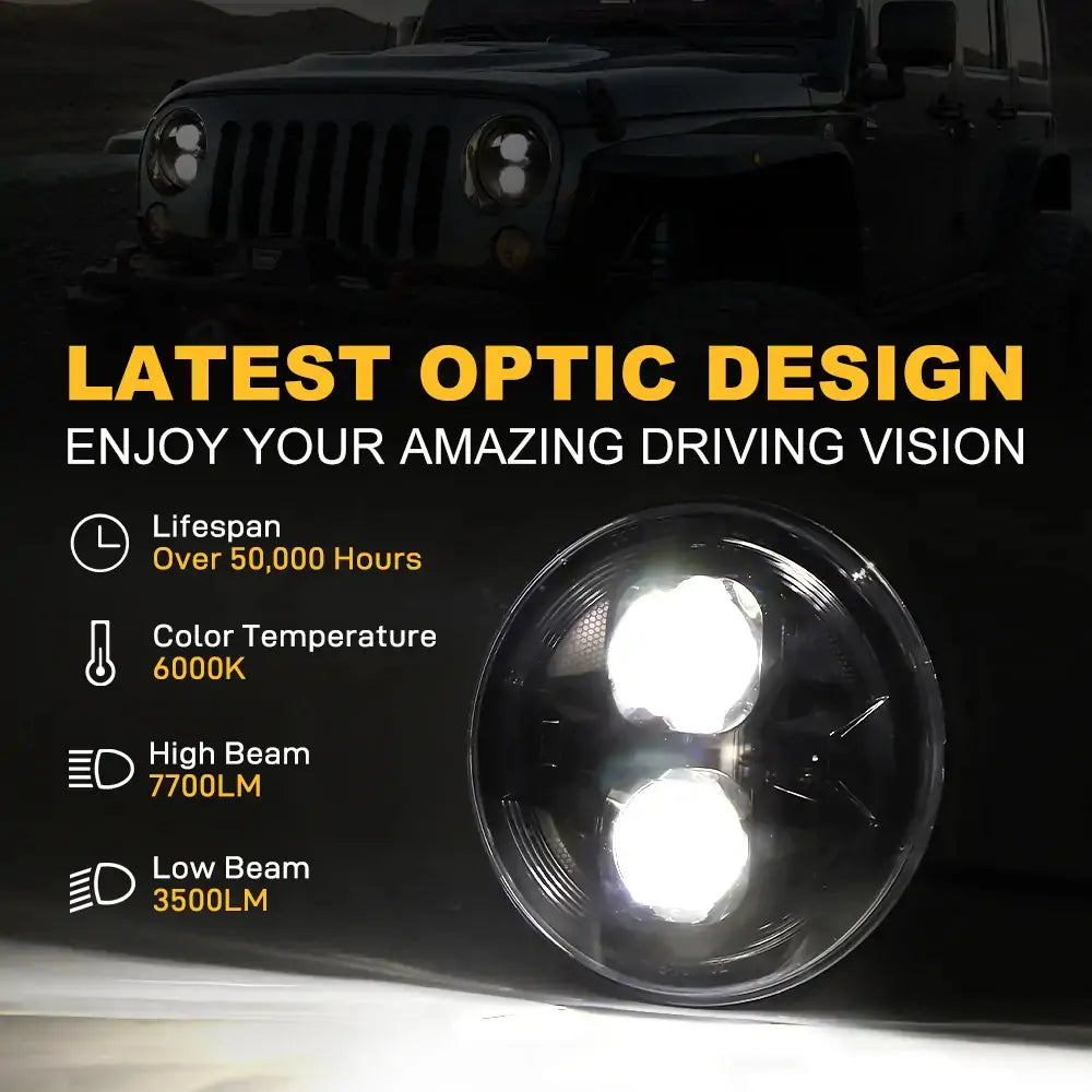 Wrangler led headlights for Jeep JK JL Gladiator JT