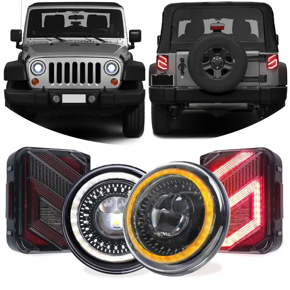 Jeep Wrangler JK Headlights and Tail Lights combo kit