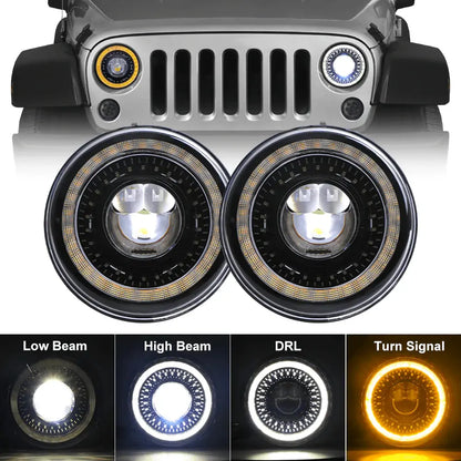 7 inch round jeep wrangler led headlights