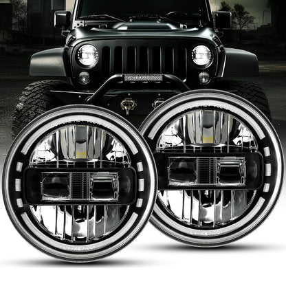 7 inch LED Headlights for Jeep Wrangler JK RHD