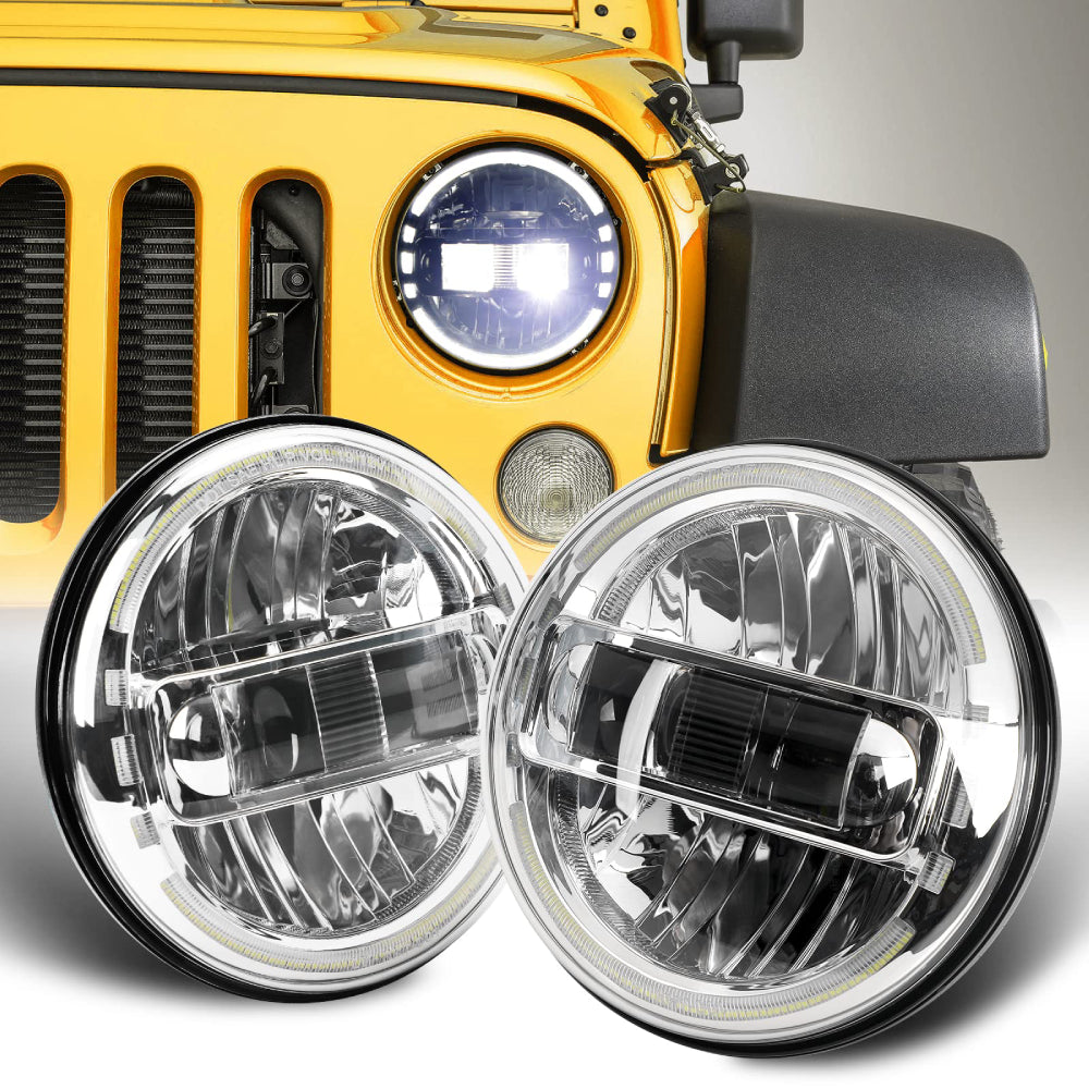 Jeep Wrangler Headlights Original 7 Inch Round LED Headlights With - Foto 6