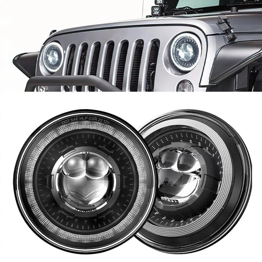 7 inch LED Round Headlights with DRL Turn Signal Lights from LOYO LED