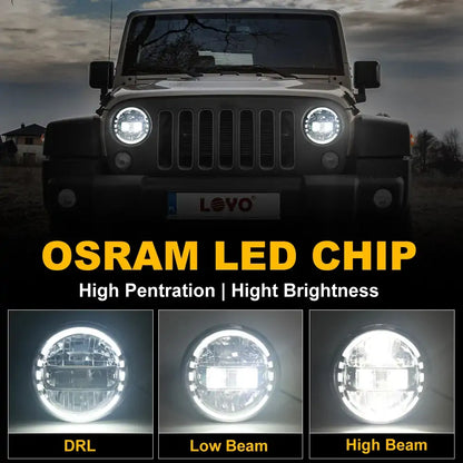 LOYO 7 inch King Kong Headlights with High Low Beam DRL