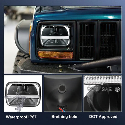 110W 7x6 Rectangular Headlights 5x7 inch Hi/Lo Sealed Beam led headlight(4)